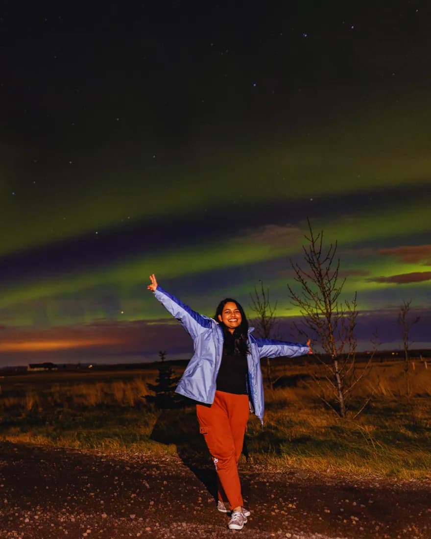 Northern Lights over the Icelandic night sky